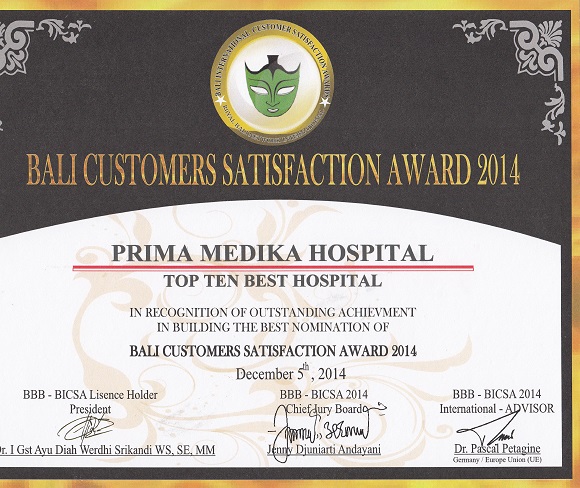 Top Ten Best Hospital - Satisfaction Award 2014