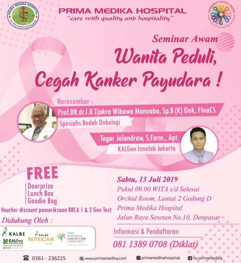 Yuk Ikuti Seminar Awam "Wanita Peduli, Cegah kanker Payudara"